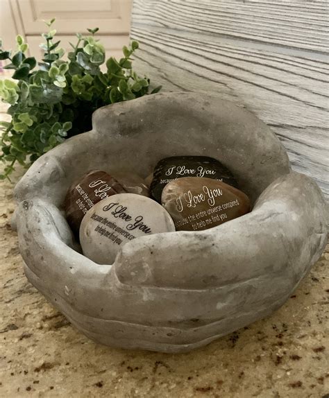 Inspirational Rock Engraved Word Rocks I Love You Because Etsy
