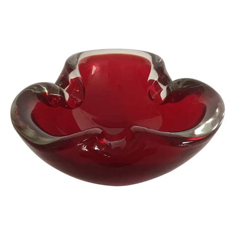 Red Murano Ashtray Or Bowl For Sale At 1stdibs