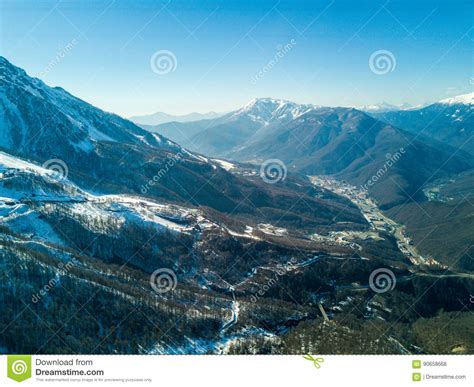 Mountain Landscape In Sochi The Caucasus View From Air Stock Photo