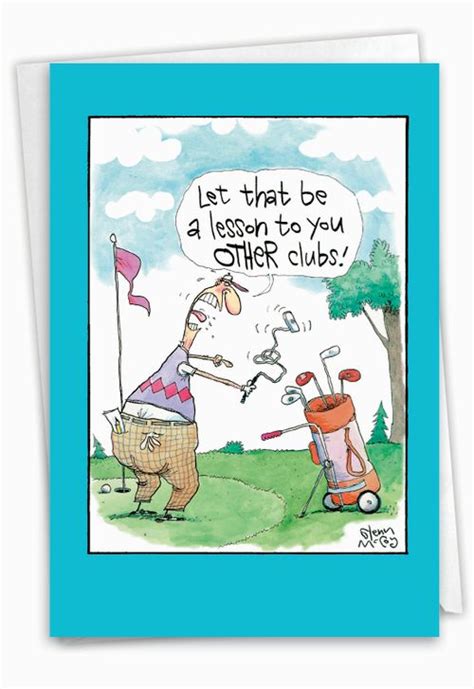 Angry Golfer Cartoons Birthday Father Paper Card Glenn Mccoy