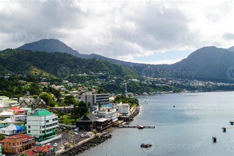 Roseau The Capital Of Dominica From The Perspective Of The Cruise