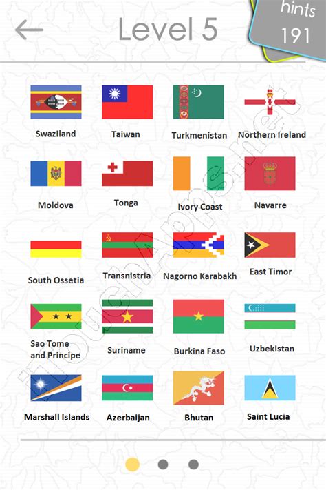 Flags Quiz Answers Level 5 Part 1