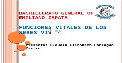 Bachillerato General Oficial Emiliano Zapata Funciones Vitales De Los