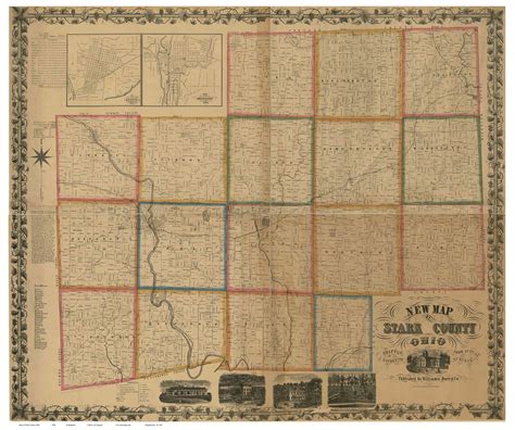 Stark County Ohio 1850 Old Map Reprint Old Maps