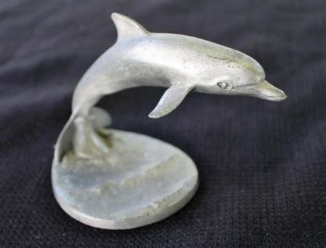 Hudson Pewter Jumping In Waves Dolphin Figurine Statue 609 Ebay