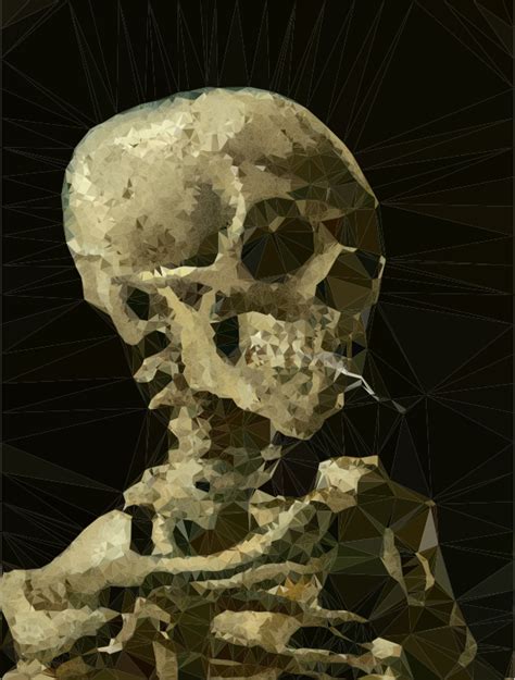 Low Poly Skeleton With Burning Cigarette Vincent Van Gogh Openclipart