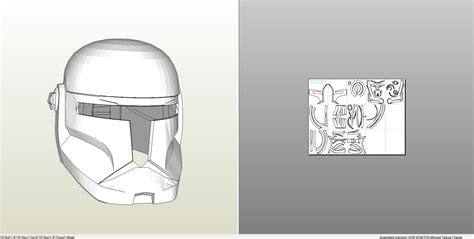 Papercraft Pdo File Template For Star Wars Commando Helmet