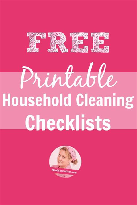 Printable Household Cleaning Checklists A Slob Comes Clean