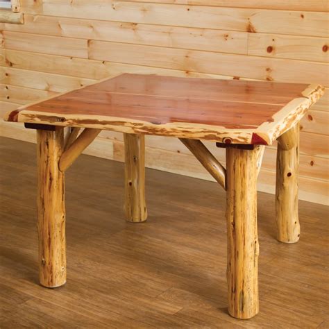 Red Cedar Amish Table Handmade Amish Log Furniture Cabinfield