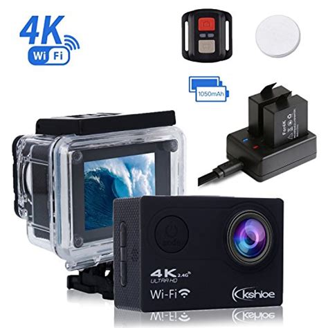 Kshioe 4k Wifi Sports Action Camera16mp 170°wide Angle Lcd Screen