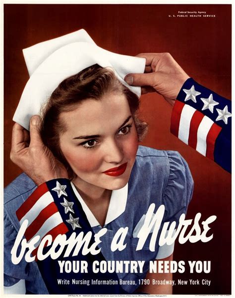 Art Print Us Nurse Poster Ww2 Women At War 8 X 10 Print Etsy
