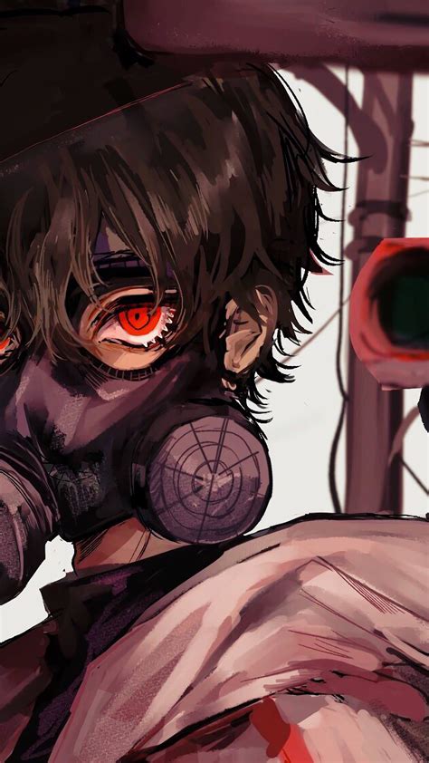 Download Anime Gas Mask Red Eye K Wallpaper By Jmccarty Anime Boy With Gas Mask Wallpapers