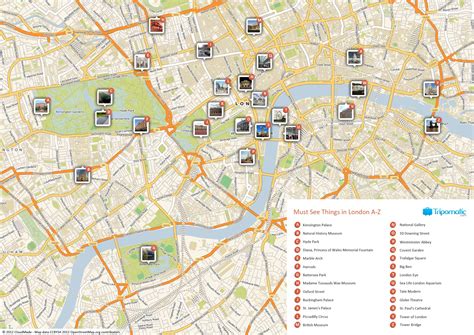 Map Of London Uk With Tourist Attractions Best Tourist Places In The