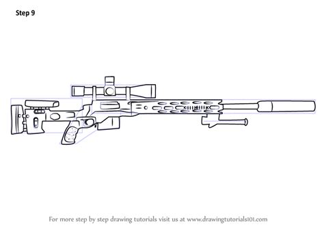How To Draw A M2010 Enhanced Sniper Rifle Printable Step By Step