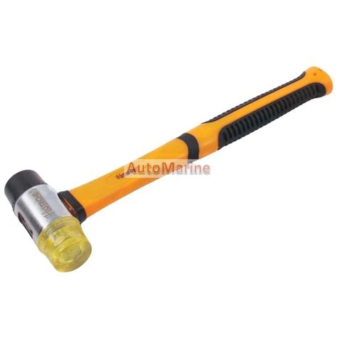 Pvc 35mm Plastic Head Hammer With Rubber Mallet And Fibreglass Handle