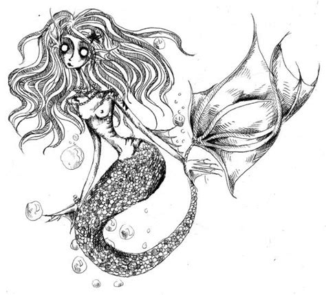 Mermaid Lineart By Kennedyxxjames On Deviantart Tim Burton Art