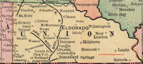 Union County Arkansas 1898 Map