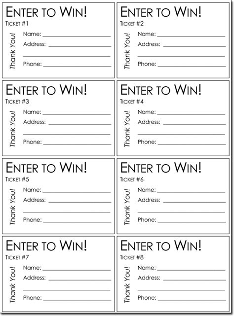 free printable raffle ticket template with numbers printable templates free