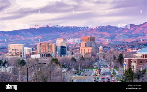 Boise Idaho Skyline Sunset Hi Res Stock Photography And Images Alamy