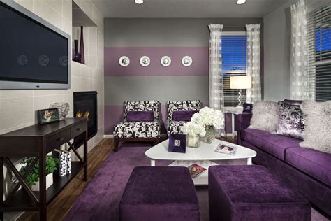 Incredible Purple And Grey Living Room Design 2023