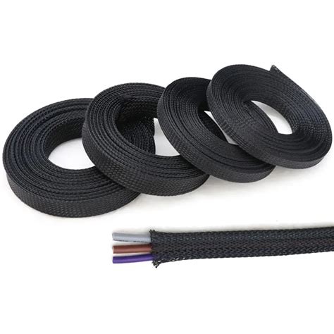 Black 1510m Pet Braided Sleeving Diameter 1~100mm Insulated Cable