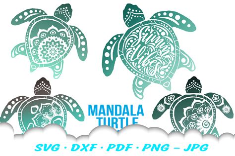 Bundle Svg Floral Mandala Sea Turtle Svg Files For Cricut Sea Turtle