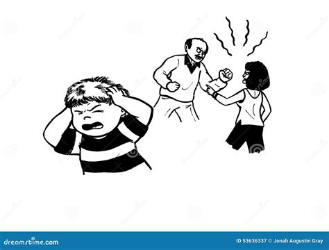 Arguing Parents And Desperate Child 2008 Stock Illustration