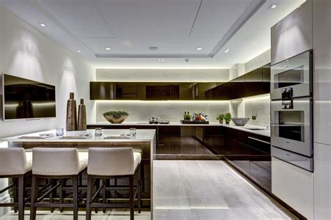 Sleek Luxurious Contemporary Kitchen In London Apartment Designed By