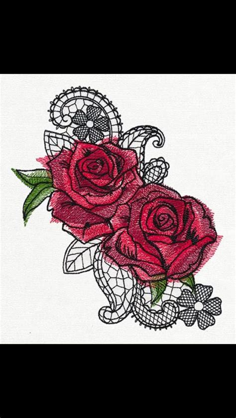 Rose And Lace Design Lace Tattoo Tattoos Rose Painting