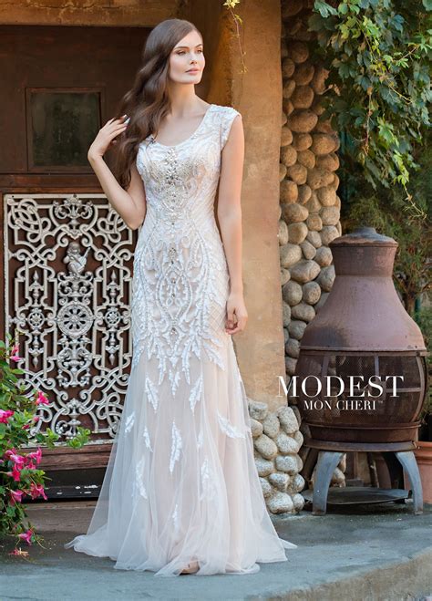 So why buy when you can rent it. Modest Bridal by Mon Cheri TR11837 Fit And Flare Wedding ...