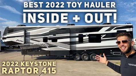 Best Toy Hauler For 2022 Keystone Raptor 415 15ft Garage Youtube