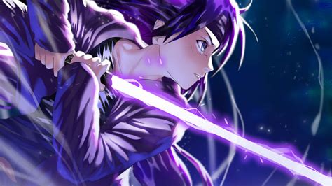 Download A Deeply Emotional Purple Anime Scene Wallpaper