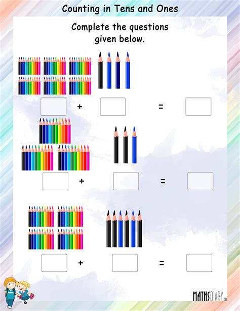 Kids count and fuse the ones and check if they can make a ten, and trade the extra ones. Number Bars - Grade 1 Math Worksheets