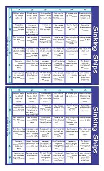 Word Pairs Or Binomials Legal Size Text Sinking Ships Game Tpt