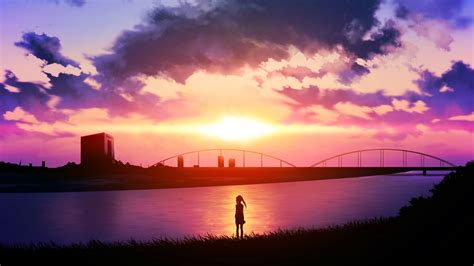Sunset Scenic Anime Scenery Anime Background