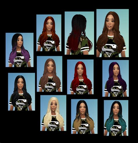 My Sims 4 Blog Braids And Dreads Hair Retexture Set By Bebebrillit