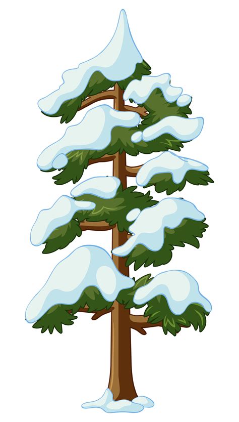 Pine Tree Covered With Snow 559368 Vector Art At Vecteezy