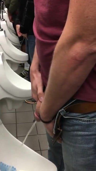 Big Dick Spy Airport Urinal Piss By Guy With