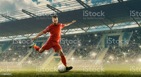 Soccer Player In Action A Stadium Stock Photo Download Image Now Istock