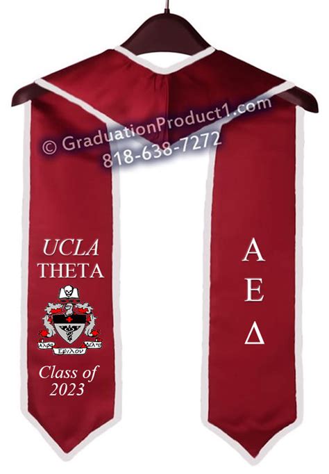 Ucla Theta Alpha Epsilon Delta Greek Graduation Stole With White Trim