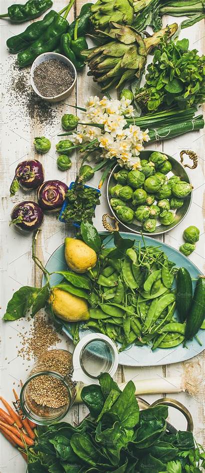 Vertical Healthy Spring Ingredients Vegan Cooking Ingredienti