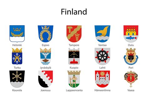 Set Coat Of Arms Of The State Of Finland 21834492 Vector Art At Vecteezy