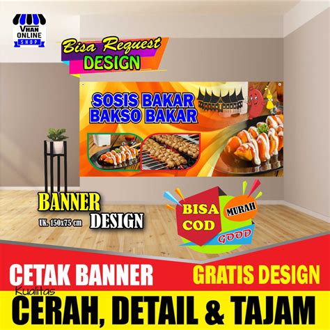 Spanduk Banner Sosis Bakar Dan Bakso Bakar Keren Simple Lazada Indonesia