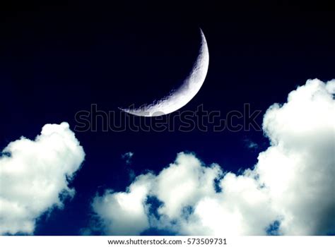 Moon Night Sky Clouds Elements This Stock Illustration 573509731