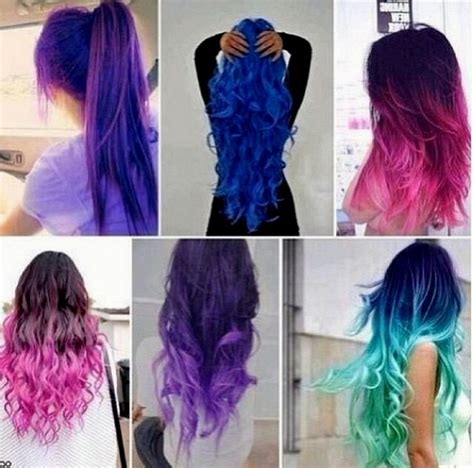 Colored Ombre Hair 2015 Pink Blue Purple Green And