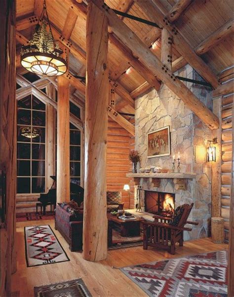 In this case, the bedframe uses the same peeled wood logs that many log cabins use in their construction. Home Decor - Rustic Style | Fireplace Chat By ...