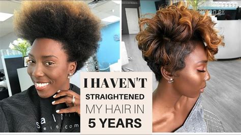 Natural hairstyles for short 4c hair. Cut Color and Straighten Natural Short 4C Hair - YouTube
