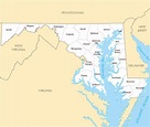 Large administrative map of Maryland state | Maryland state | USA ...