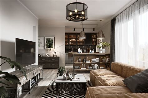 Apartment- Living room hall kichen scene 3D | CGTrader