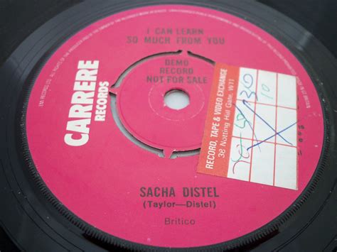 sacha distel for your love promo 7 inch single top hat records